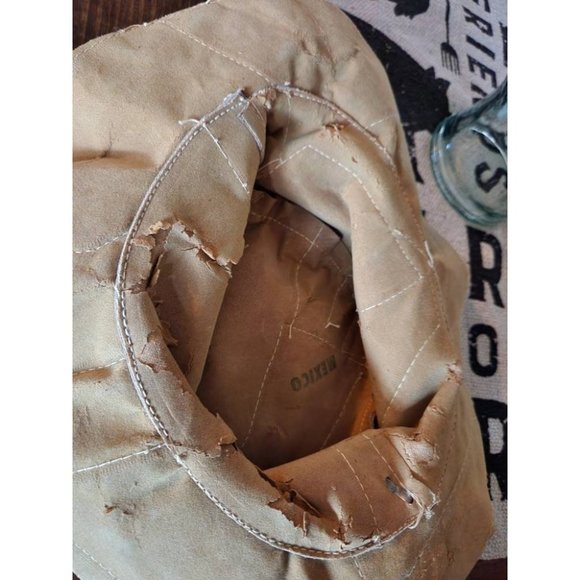 Vintage*1970s Suede Patchwork Hat*Boho Women's Hat*Braided Band - Picture 9 of 10